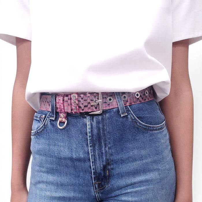 MISSONI PINK PATTERNED PVC BELT - SIZE 70