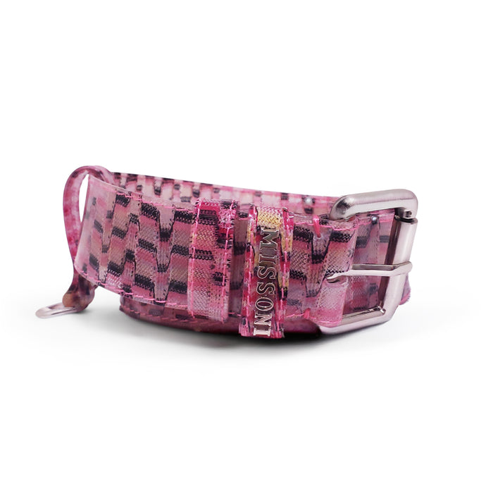 MISSONI PINK PATTERNED PVC BELT - SIZE 70
