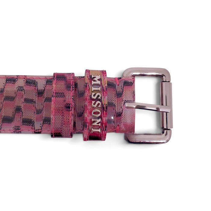 MISSONI PINK PATTERNED PVC BELT - SIZE 70