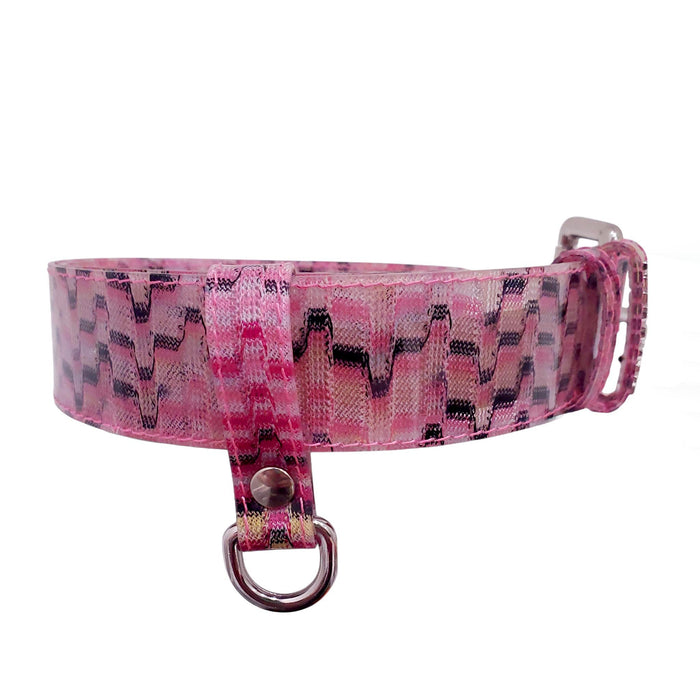 MISSONI PINK PATTERNED PVC BELT - SIZE 70