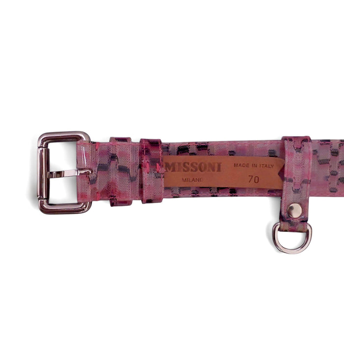 MISSONI PINK PATTERNED PVC BELT - SIZE 70