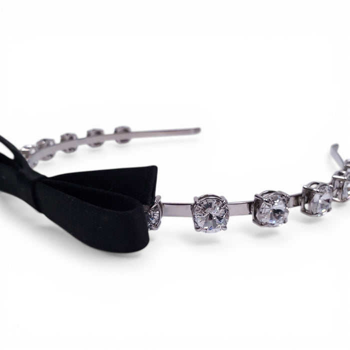 MIU MIU CRYSTAL HEADBAND WITH BOW