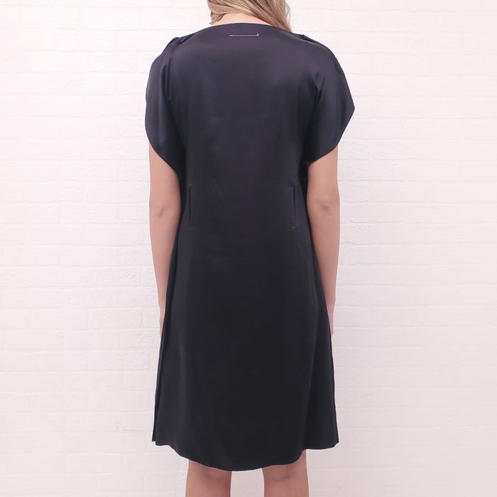 MM6 MAISON MARGIELA BLACK DRESS WITH CUT OUT DETAILS - SIZE 40