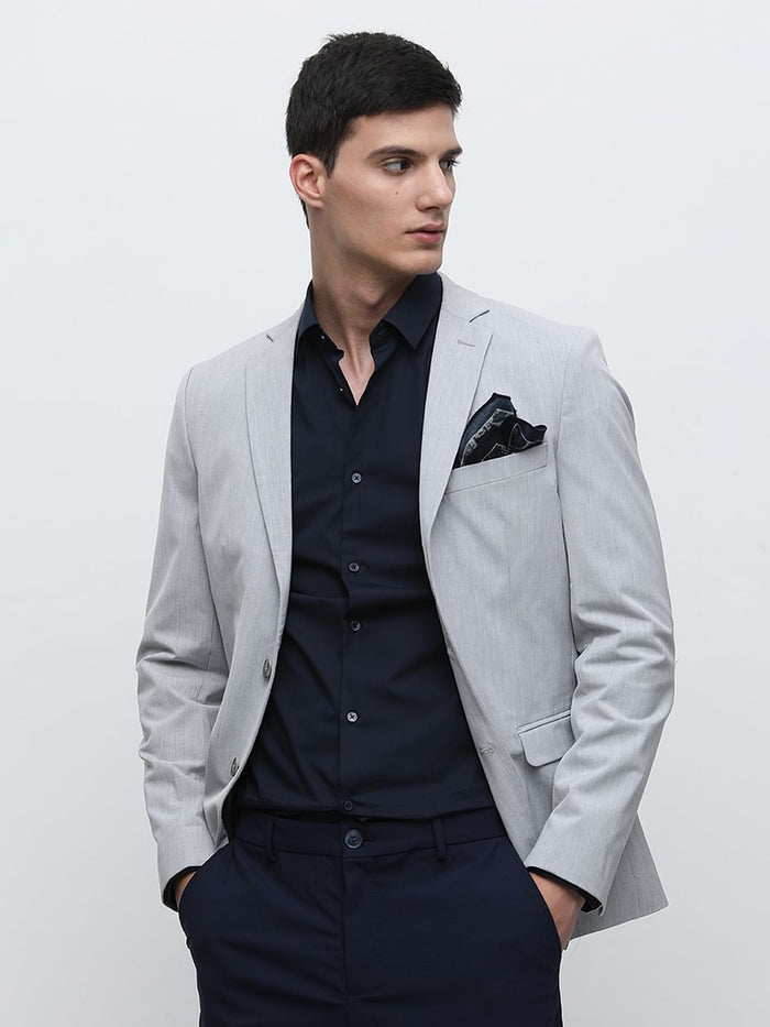 Navy Blue Formal Full Sleeves Shirt