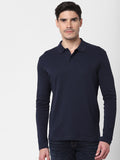 Navy Blue Polo Neck T-Shirt