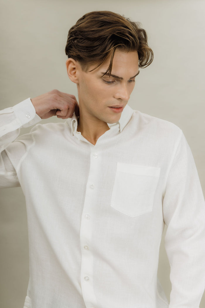 Urban Pioneers Male Nico LS Shirt SHIRT WHITE