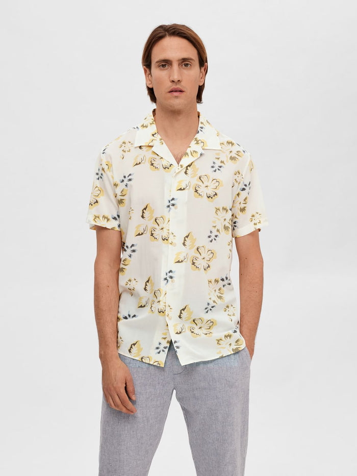 Off-White Floral Cuban Collar Shirt