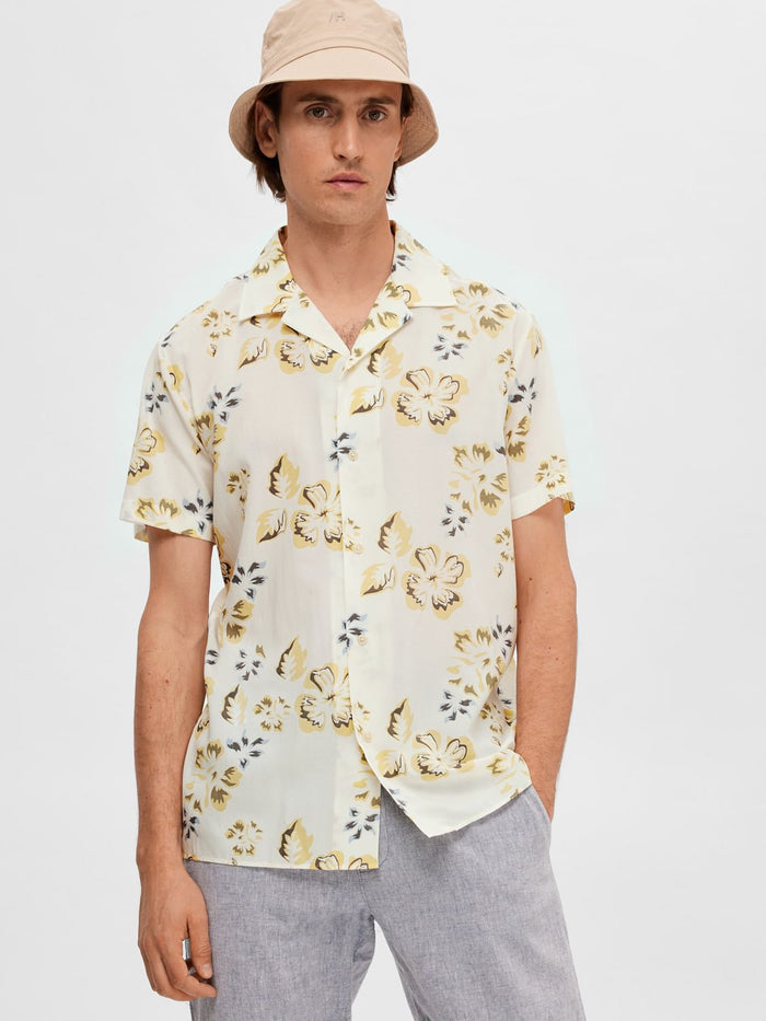 Off-White Floral Cuban Collar Shirt
