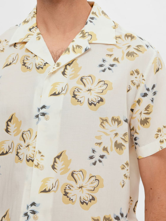 Off-White Floral Cuban Collar Shirt