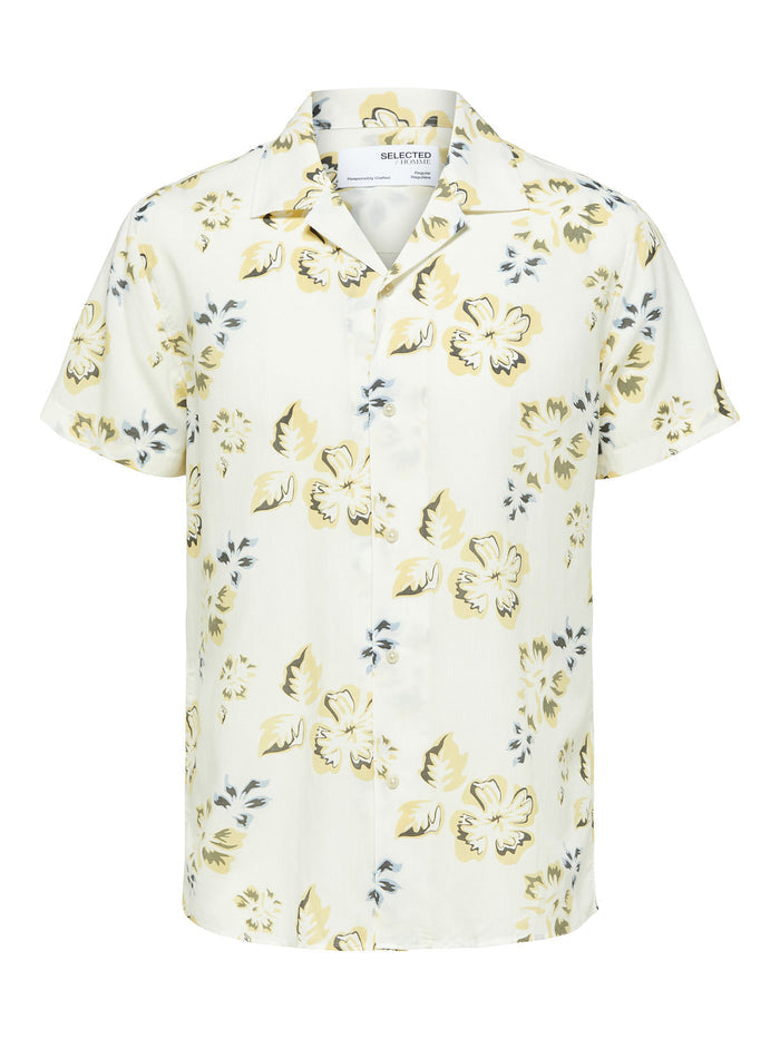 Off-White Floral Cuban Collar Shirt