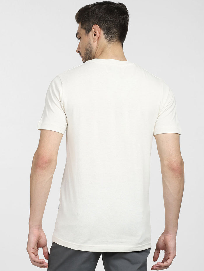 Off-White Text Print Crew Neck T-shirt