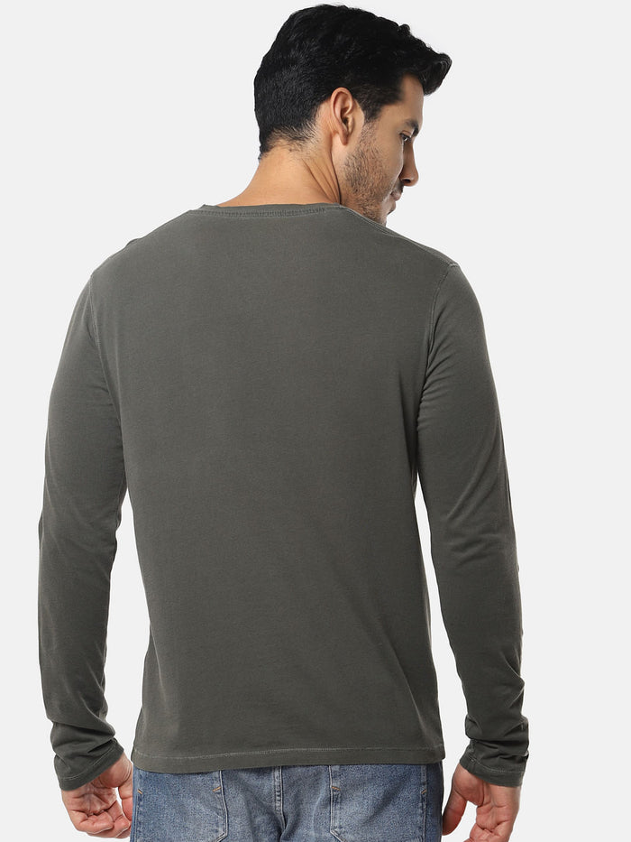 Olive One Pocket Slim Fit V-Neck T-Shirt