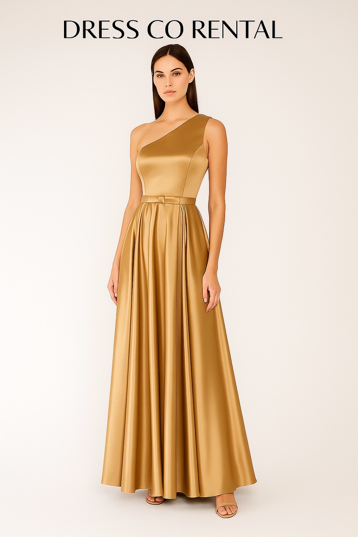 เดรสไหล่เดียวเรียบหรู / One-Shoulder Sleek Gown
