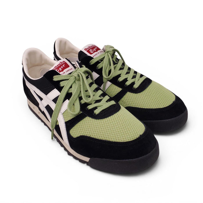 ONITSUKA TIGER GREEN, BLACK, AND WHITE SNEAKERS - SIZE 39.5