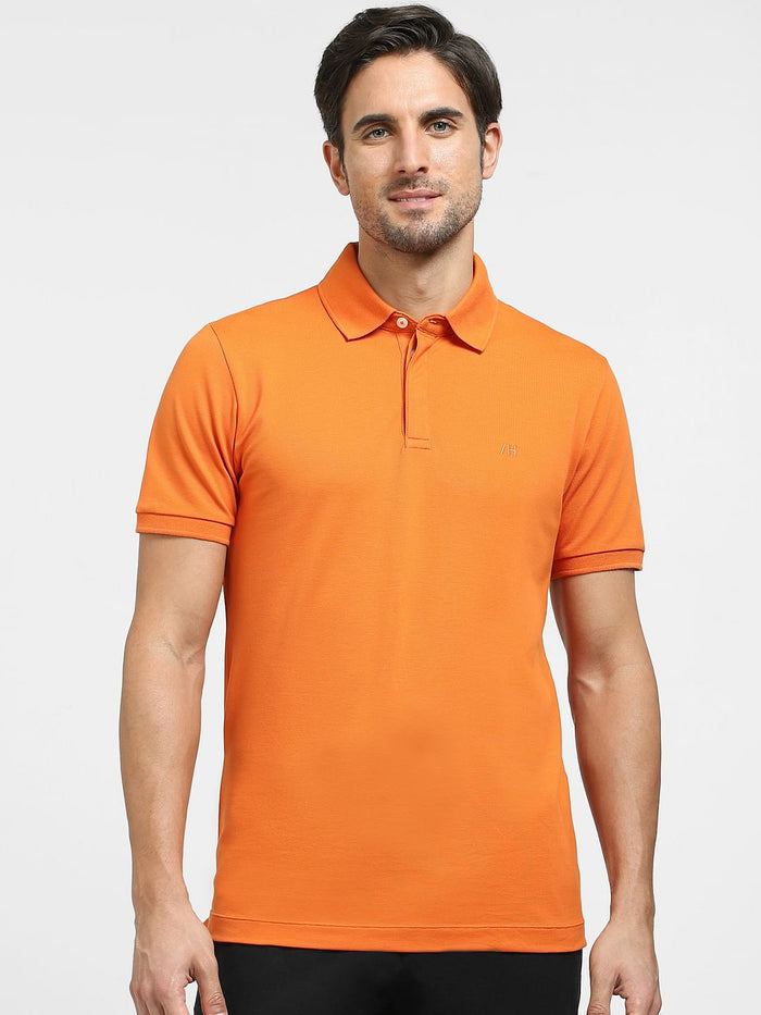 Orange Polo Neck T-Shirt