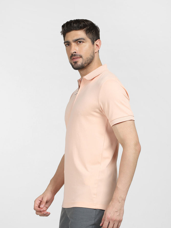 Pink Zip Collared Polo T-shirt