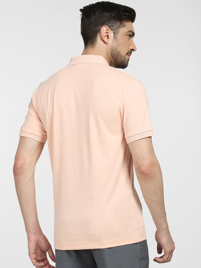 Pink Zip Collared Polo T-shirt