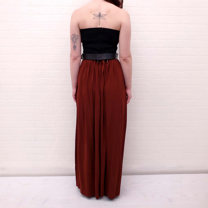 PROENZA SCHOULER BURGUNDY DRESS WITH LEATHER BUCKLE DETAIL - SIZE 4
