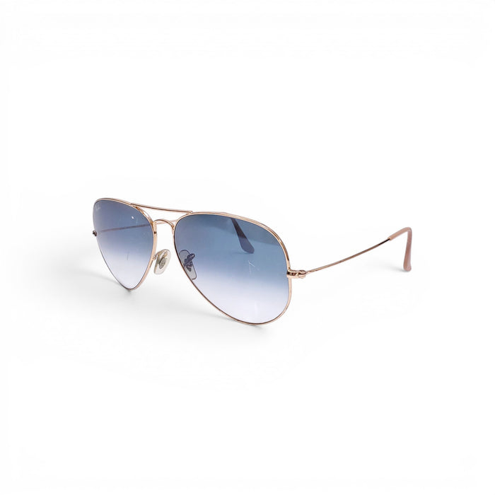RAY-BAN AVIATOR SUNGLASSES WITH BLUE LENSES