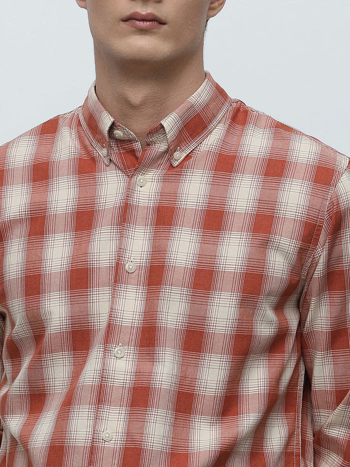 Red Check Button-Down Shirt