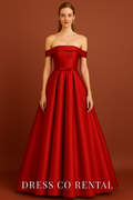 Red Off-Shoulder Gown / ชุดราตรีเปิดไหล่สีแดง