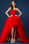 Red Ruffle Gown / ชุดราตรียาวไล่ระดับสีแดง