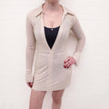 RONNY KOBO STUDDED GOLD DRESS - SIZE S