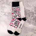 SACAI WHITE, BLACK, AND PINK SOCKS - SIZE L
