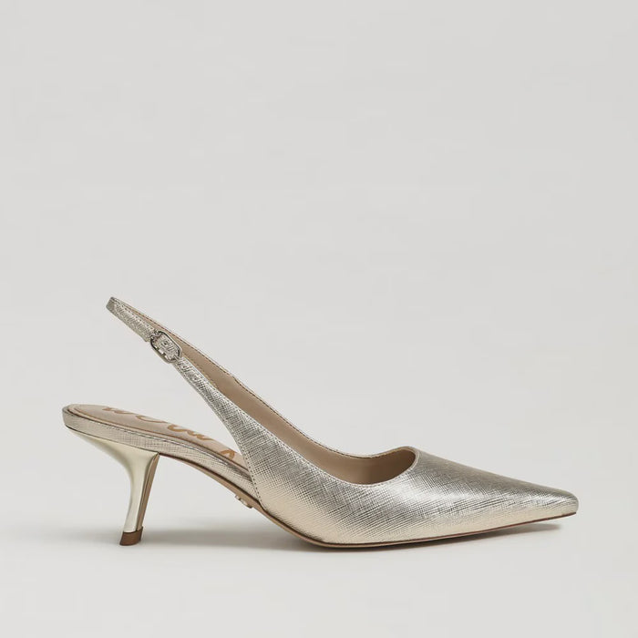 Sam Edelman Bianka Slingback Pump in Gold Leaf Faux Leather