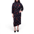 SIMONE ROCHA BLACK AND RED FLORAL DRESS - SIZE S