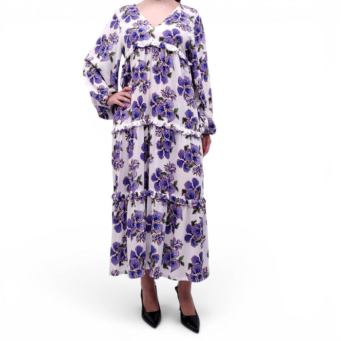 SMYTHE PURPLE FLORAL DRESS - SIZE M