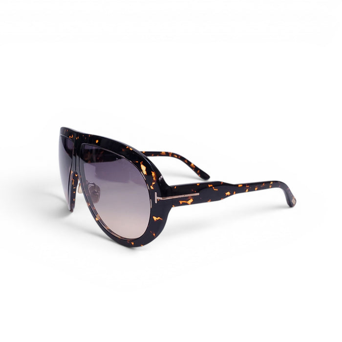 TOM FORD LARGE TORTOISE SHELL AVIATOR SUNGLASSES