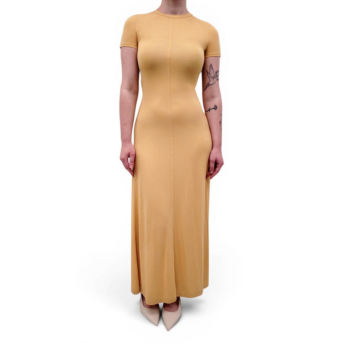 TOTEME YELLOW JERSEY MAXI DRESS - SIZE XXS