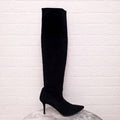 VALENTINO BLACK SUEDE KNEE HIGH BOOTS - SIZE 40