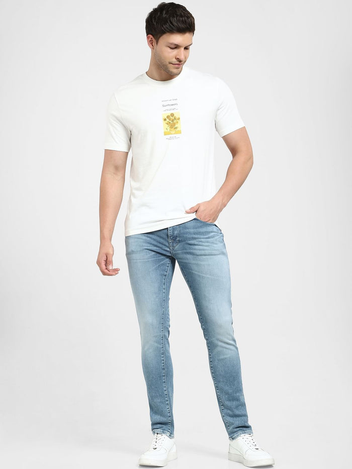 White Graphic Print Crew Neck T-Shirt