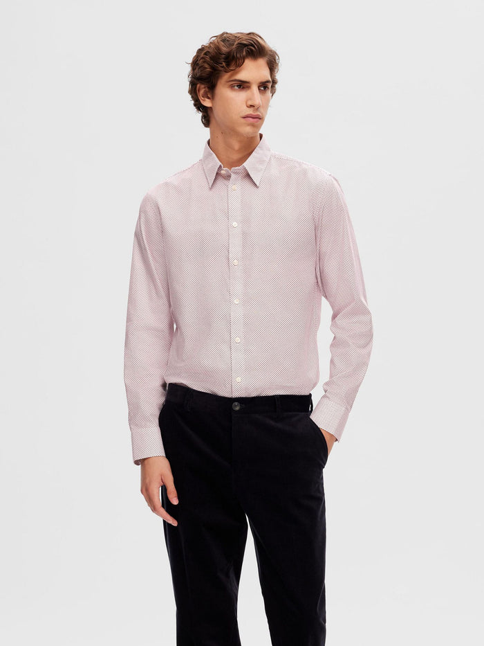 White Printed Full Sleeves Shirt
