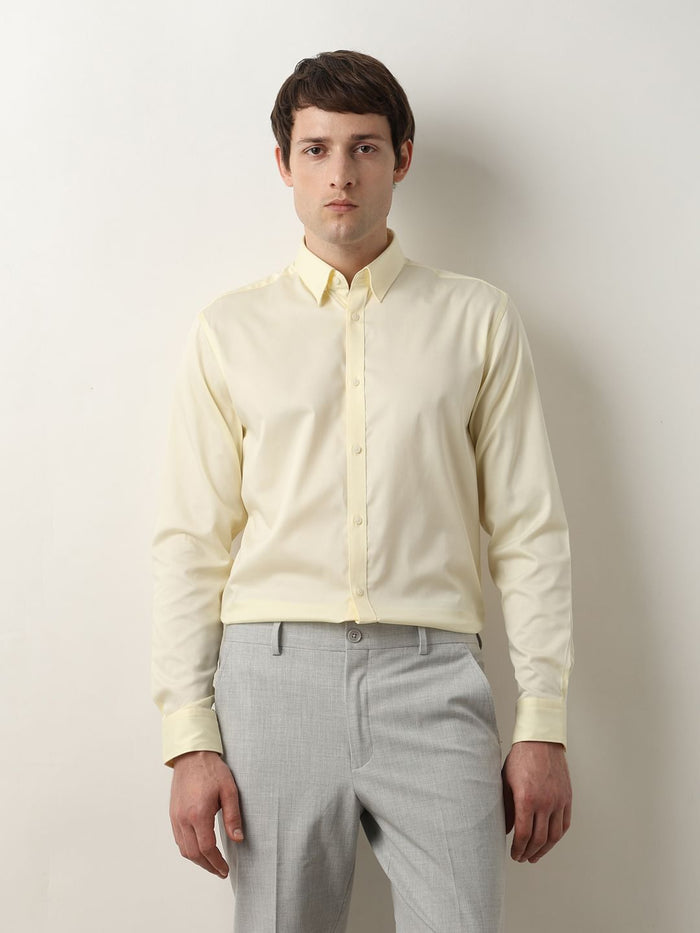 Yellow Slim Fit Full Sleeves Shirt