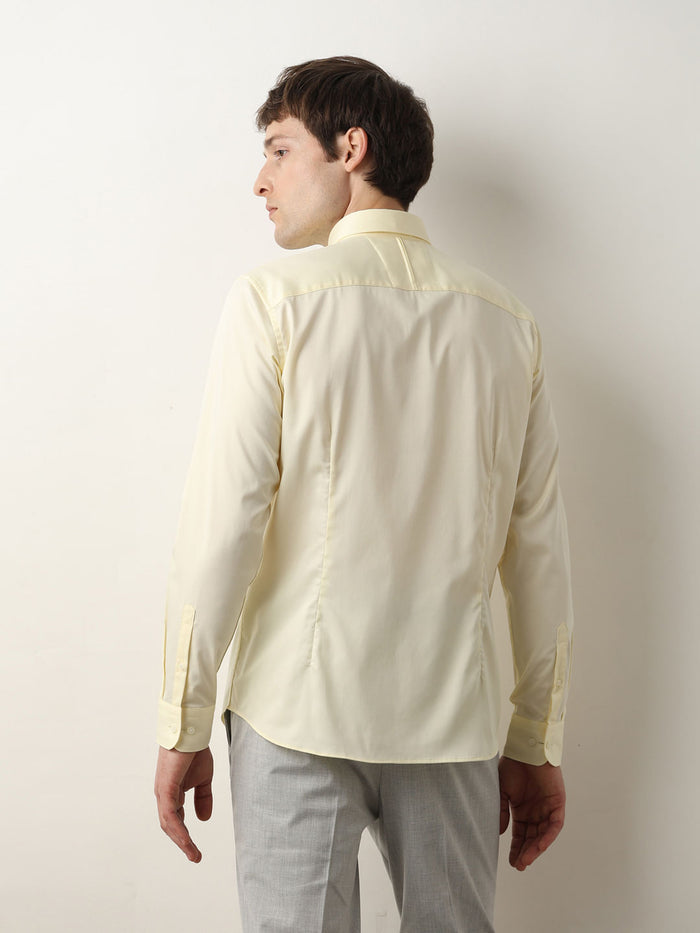 Yellow Slim Fit Full Sleeves Shirt